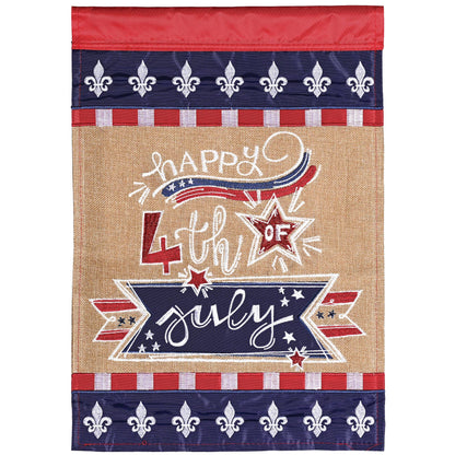 Flag Happy July 4th Fleur-De-Lis