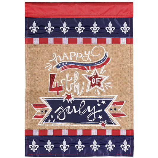Flag Happy July 4th Fleur-De-Lis