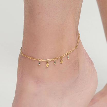 Howard's - Waterproof Anklet 18K Gold Beaded Charm Narelle