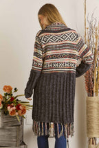Maya FRINGE HEM AZTEC CARDIGAN