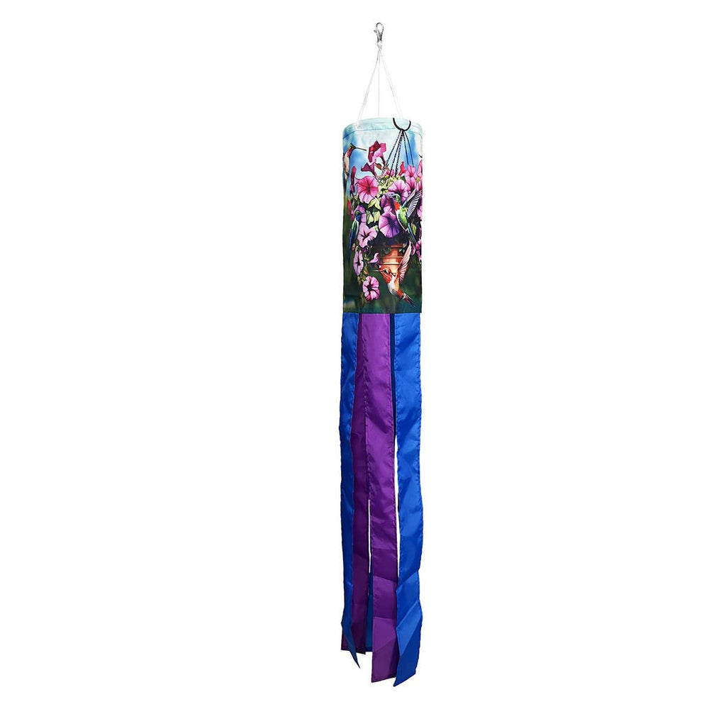 Briarwood Lane - Hummingbirds and Petunias Windsock Wind Twister