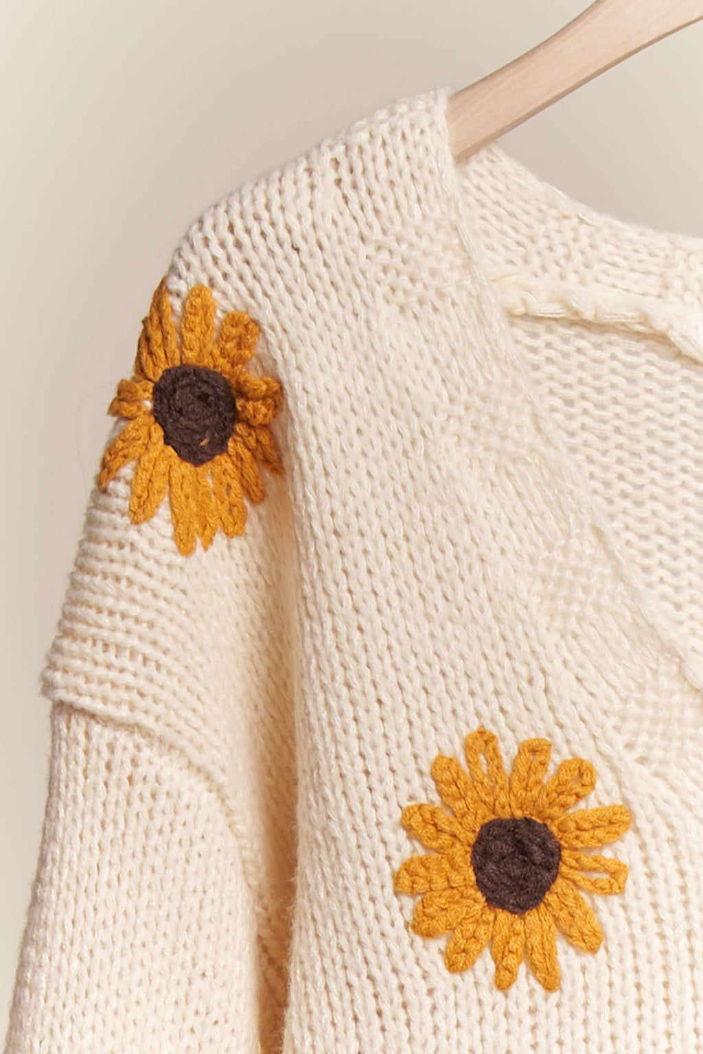 Mello. - Sunflower Embroidered V Neck Cardigan