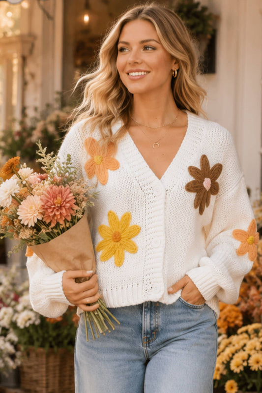 Main Strip - Flower Embroidered Cardigan