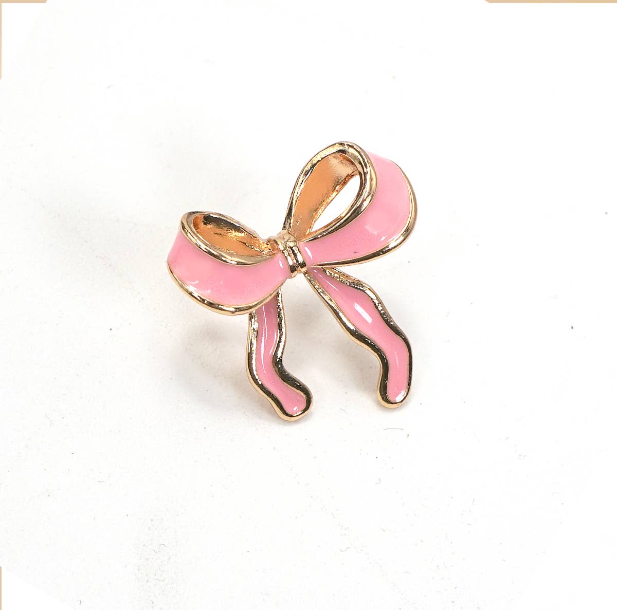 GOLD SILVER COLORFUL ENAMEL BOW EARRINGS |