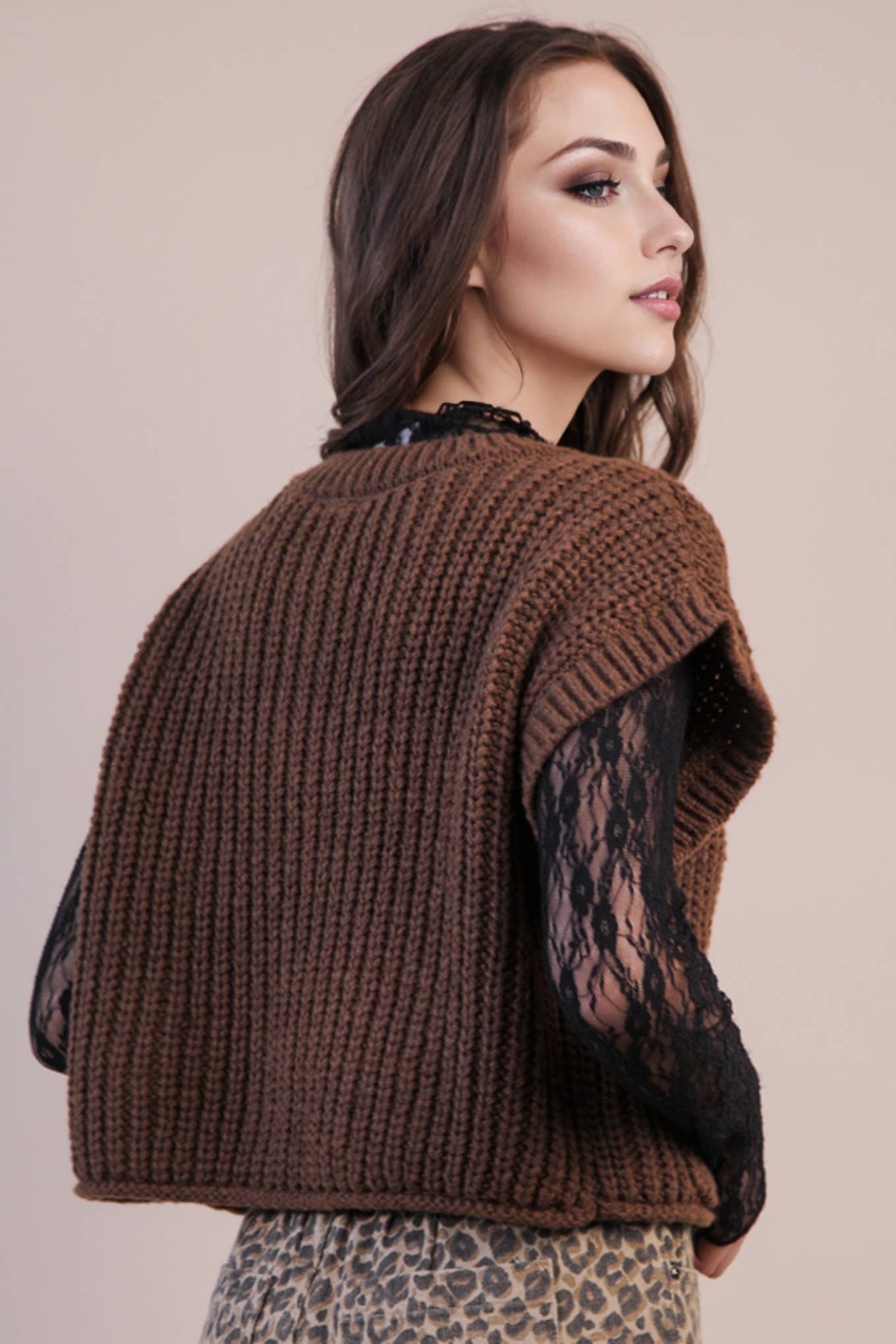 Oversized Button Down Knit Sweater Top