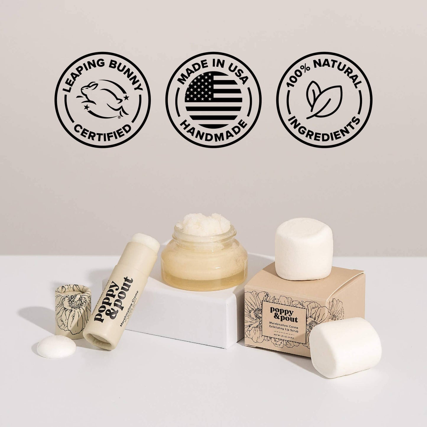 Poppy & Pout - Lip Balm, Marshmallow Creme