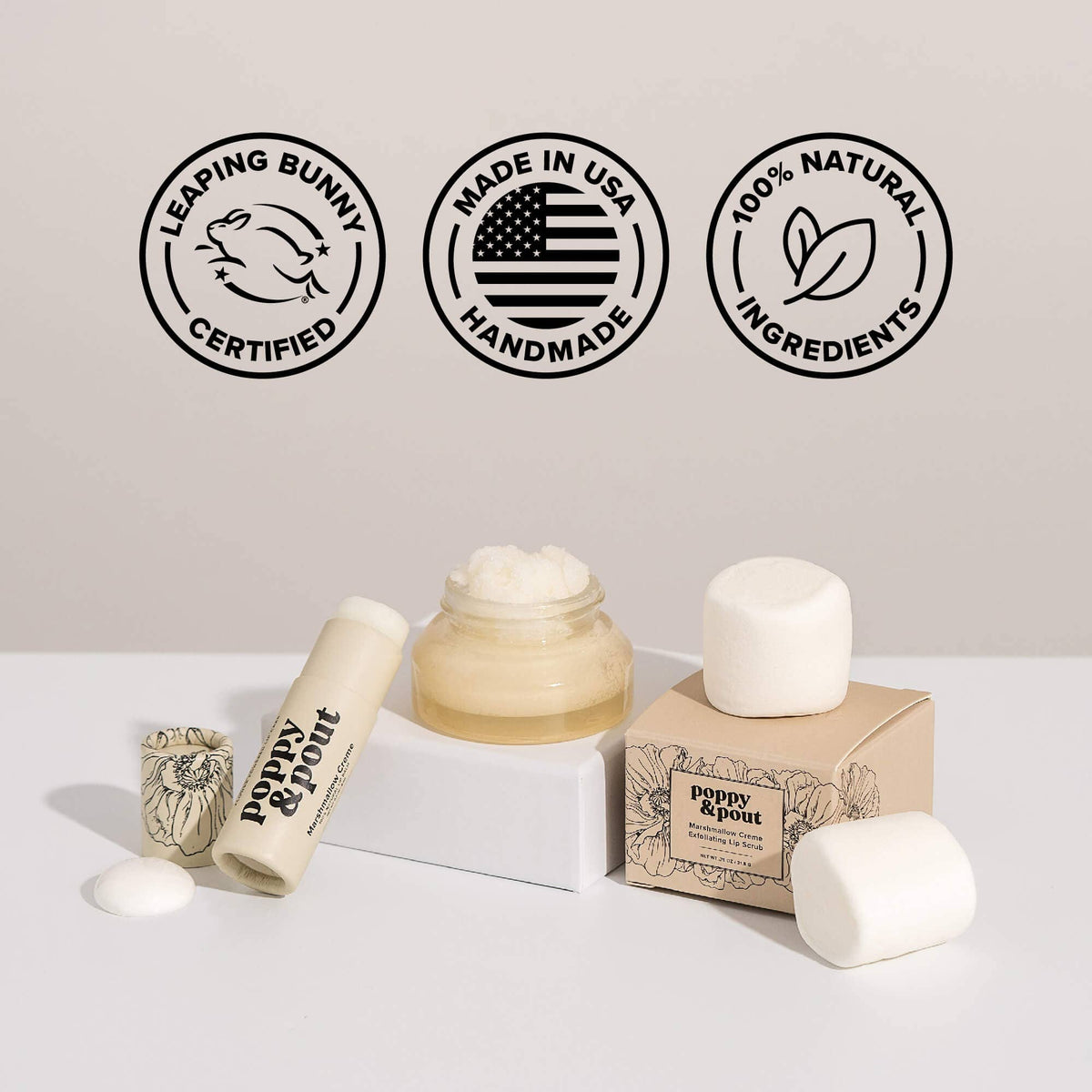 Poppy & Pout - Lip Balm, Marshmallow Creme