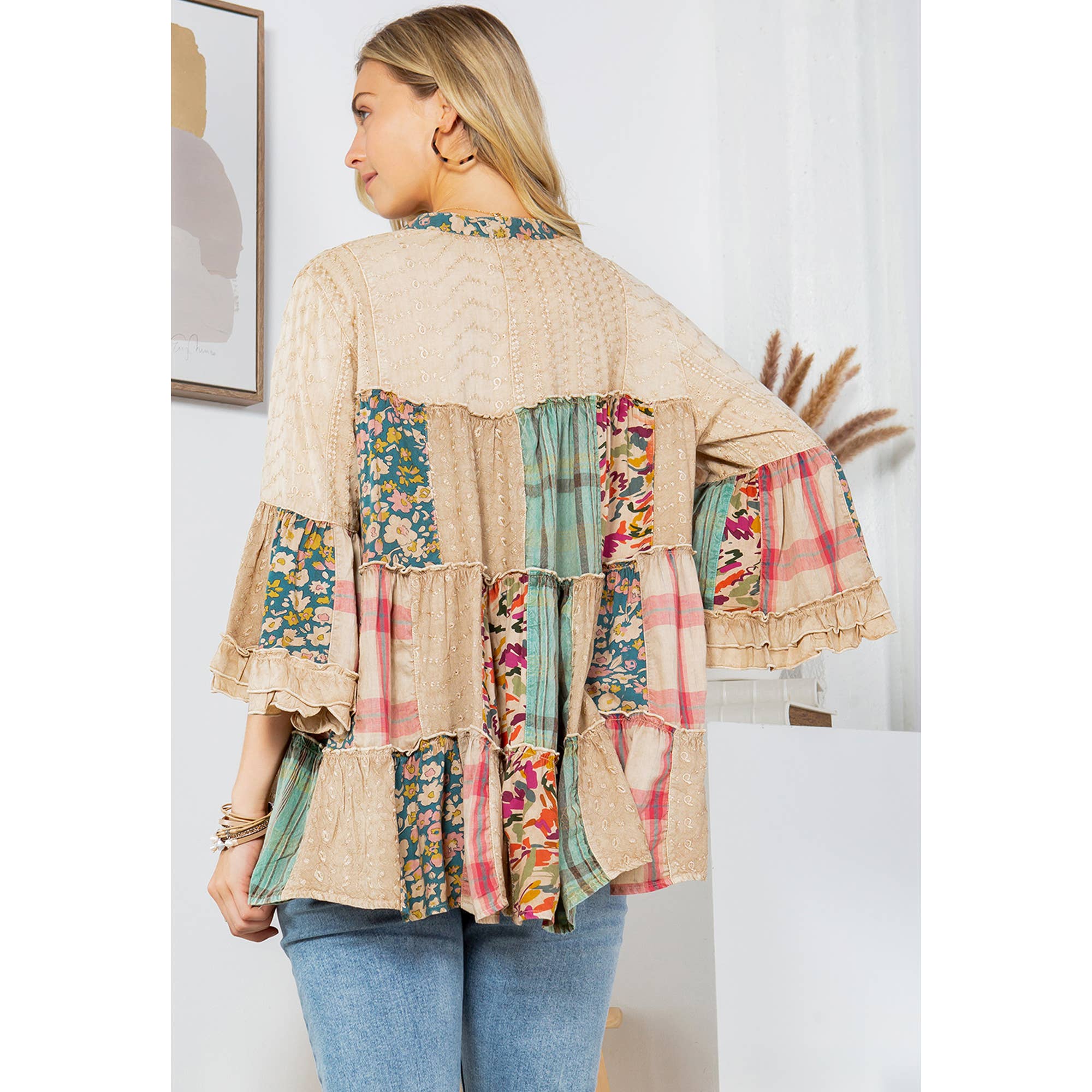 Artistic Fusion: Overdyed Jhabla Top With Emb