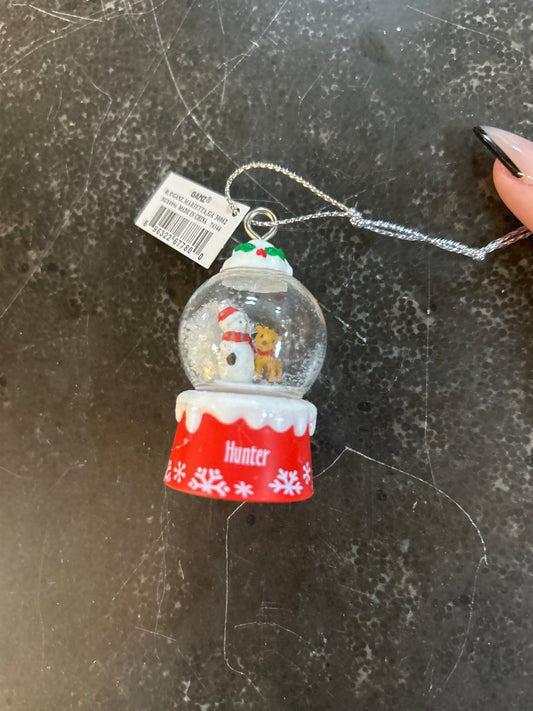 Hunter Mini Snow Globe Ornament
