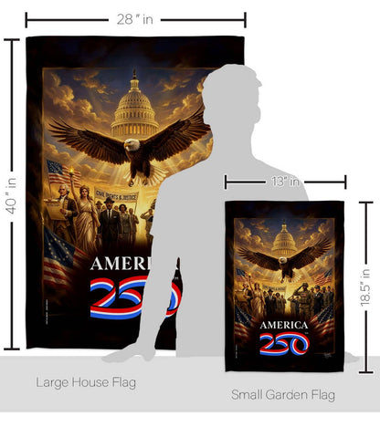 America 250 Flag Justice & Service USA 250th Home Decor