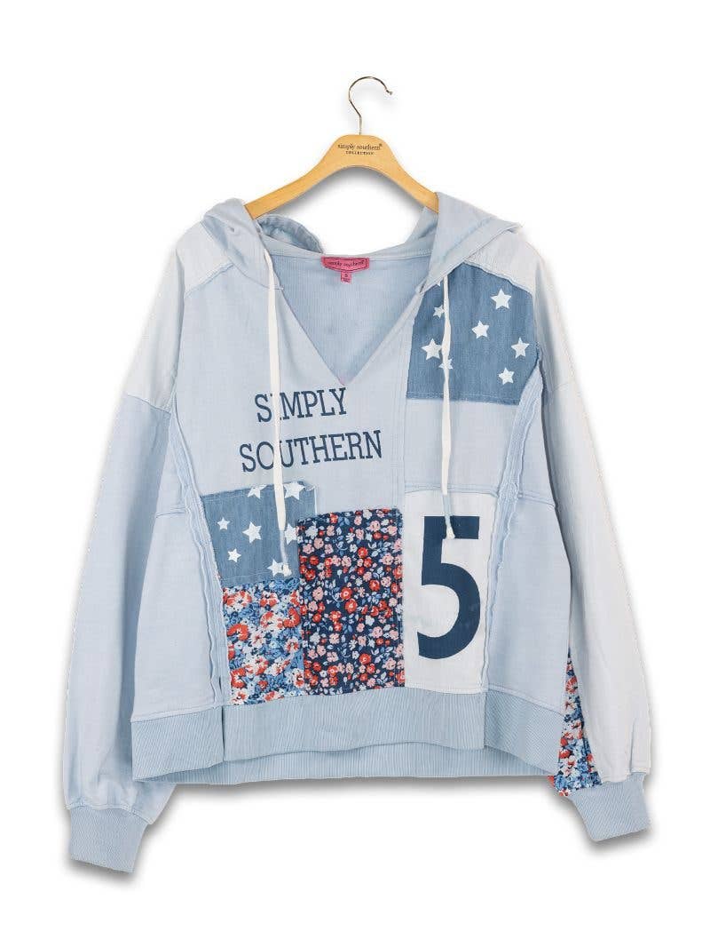 simply southern - Simply Patchwork Hoodie