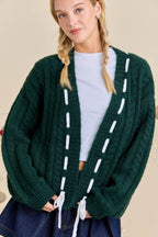 Festive Holiday Cable Knit Cardigan