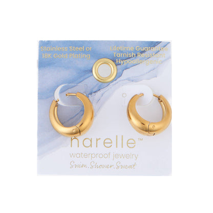 Howard's - Waterproof Earrings Graduated Hoop in Gold & Steel Narelle