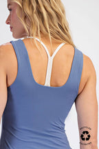 BUTTER FABRIC SQUARE NECKLINE SLEEVELESS TANK TOP