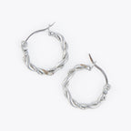 Howard's - Waterproof Earrings Twisted Hoop Pin Catch in Gold & Steel