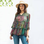 Chic Overdyed Band Collar Jhabla Top (New Color)