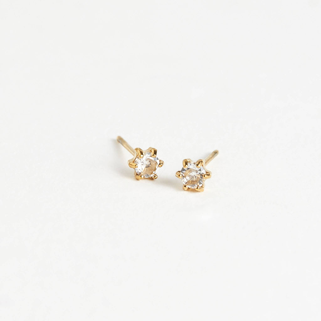 Howard's - Waterproof Earrings 3mm Round Cubic Zirconia Stud Narelle