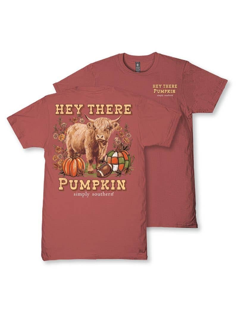 Simply Southern Hey There Pumpkin Highland Cow T-Shirt