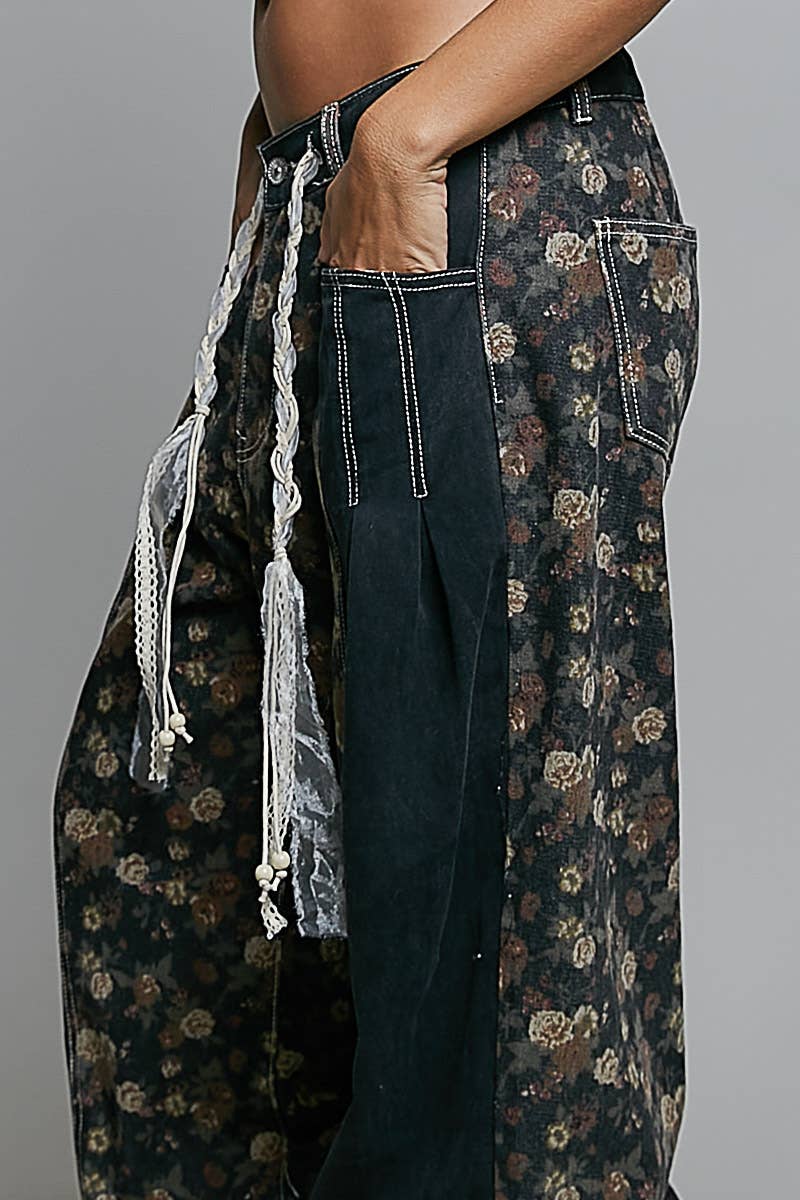 Pol Clothing - Relaxed Tapered Woven Drawstring Lightweight Waistband Pants