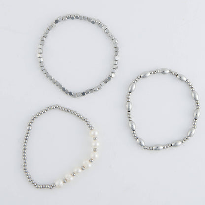 Howard's - Narelle Waterproof Multi Genuine Pearl Stretch Bracelet Set