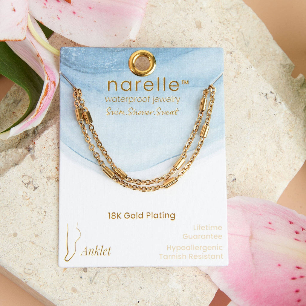 Howard's - Narelle Waterproof Gold Plated Dainty Bar Anklet