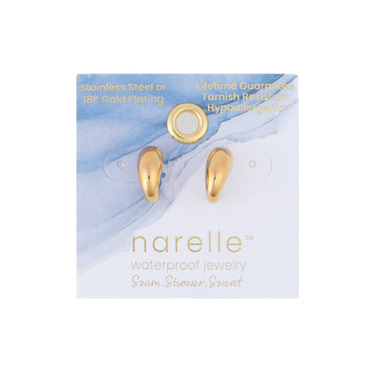 Howard's - Waterproof Earrings Half Loop Hoop in Gold & Stainless Steel