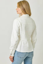 Alex Washed Denim Peplum Jacket