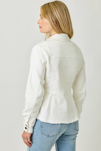 Alex Washed Denim Peplum Jacket