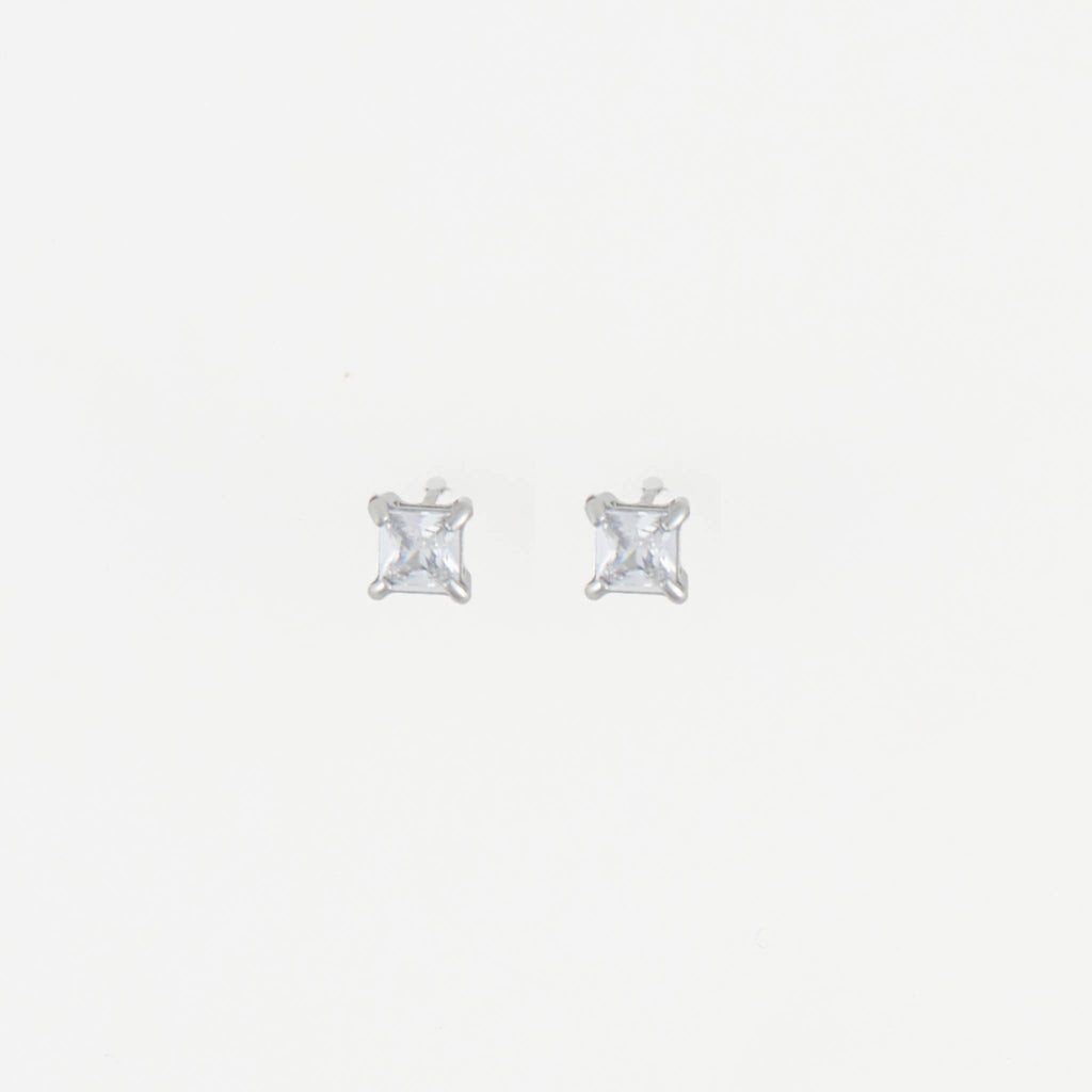 Howard's - Waterproof Earrings 5mm Square Cubic Zirconia Stud Narelle