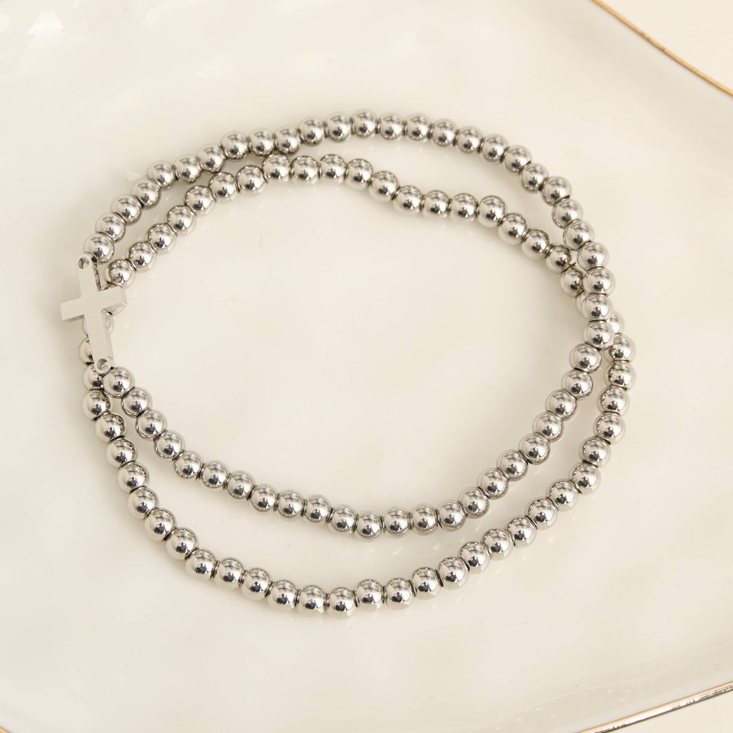 Howard's - Cross Bracelet Beaded Stretch Waterproof Narelle Duo Set