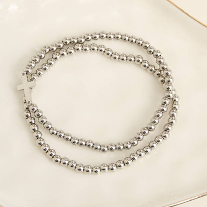 Howard's - Cross Bracelet Beaded Stretch Waterproof Narelle Duo Set