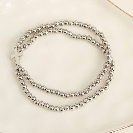 Howard's - Cross Bracelet Beaded Stretch Waterproof Narelle Duo Set