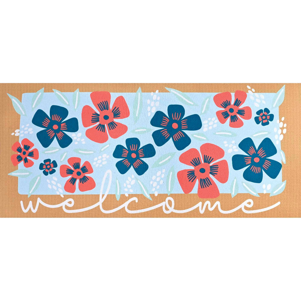 Doormat Insert Flowers Welcome