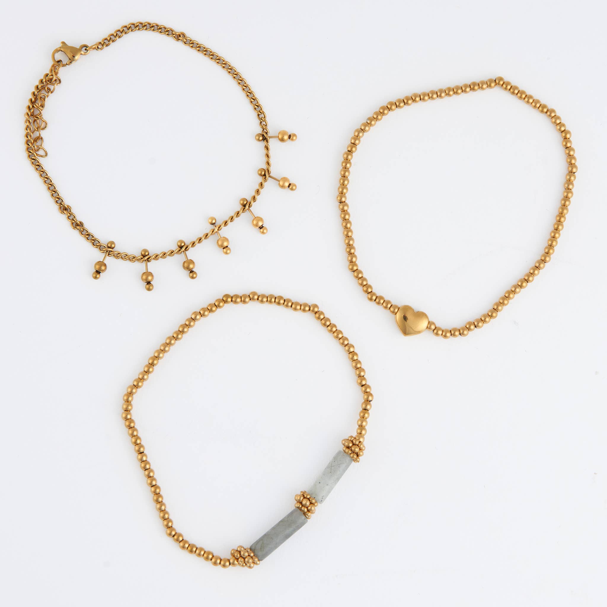 Howard's - Waterproof Bracelet Heart Beaded 3-Piece Set Narelle