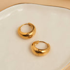Howard's - Waterproof Earrings Graduated Hoop in Gold & Steel Narelle