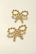 18K STAINLESS STEEL TARNISH FREE BOW STUD EARRINGS |