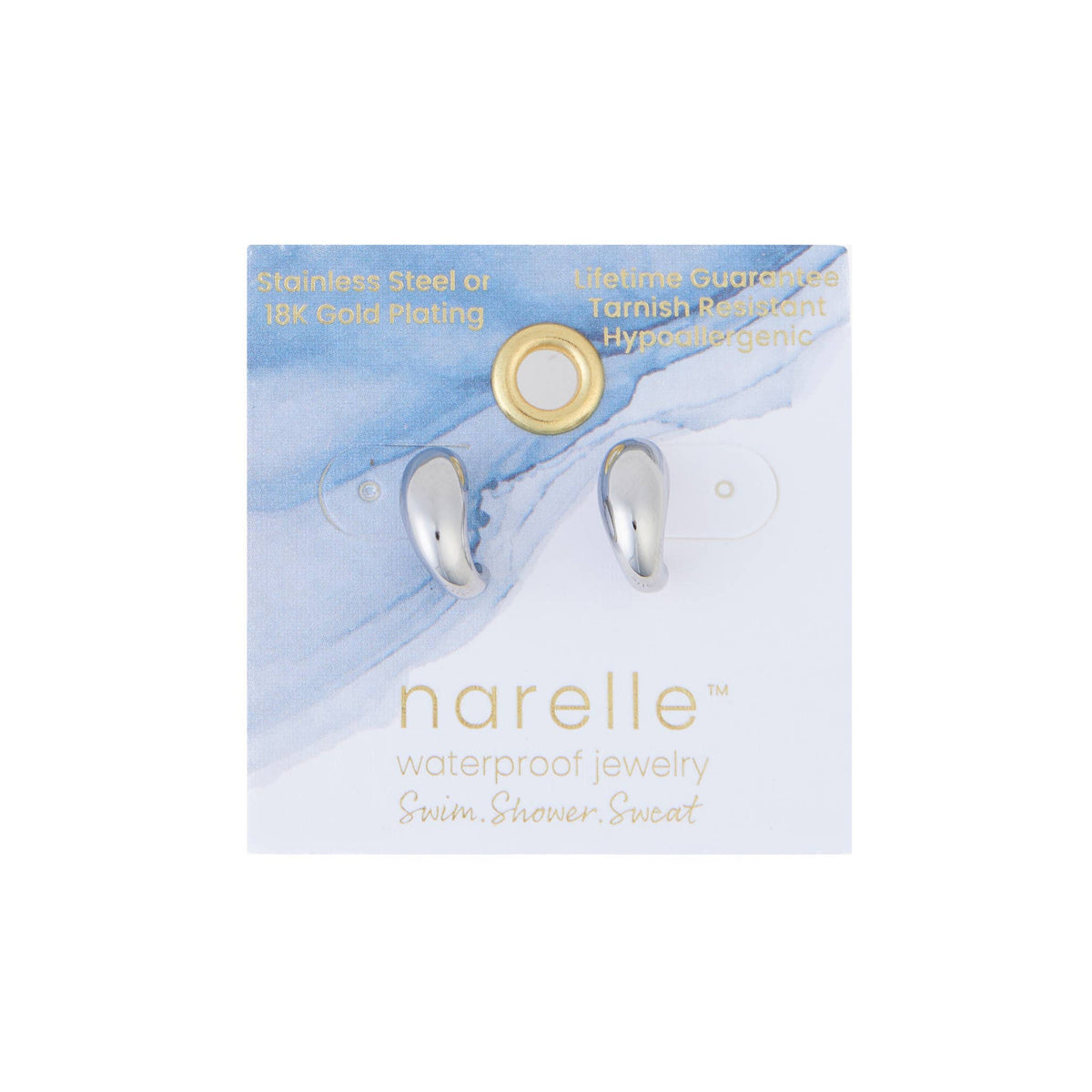 Howard's - Waterproof Earrings Half Loop Hoop in Gold & Stainless Steel