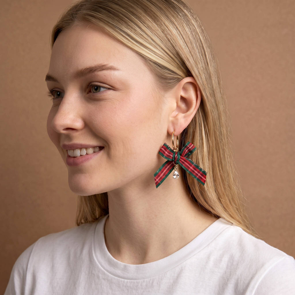 The Darling Effect - Signature Hoop Earrings-Dressed in Plaid