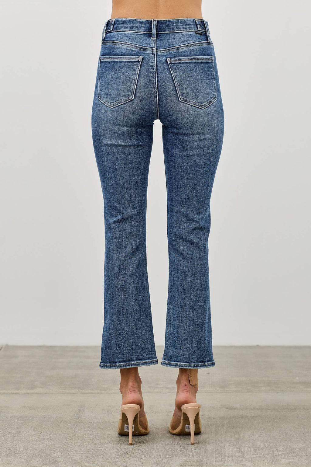 SAIGE DENIM MID RISE SKINNY CROP