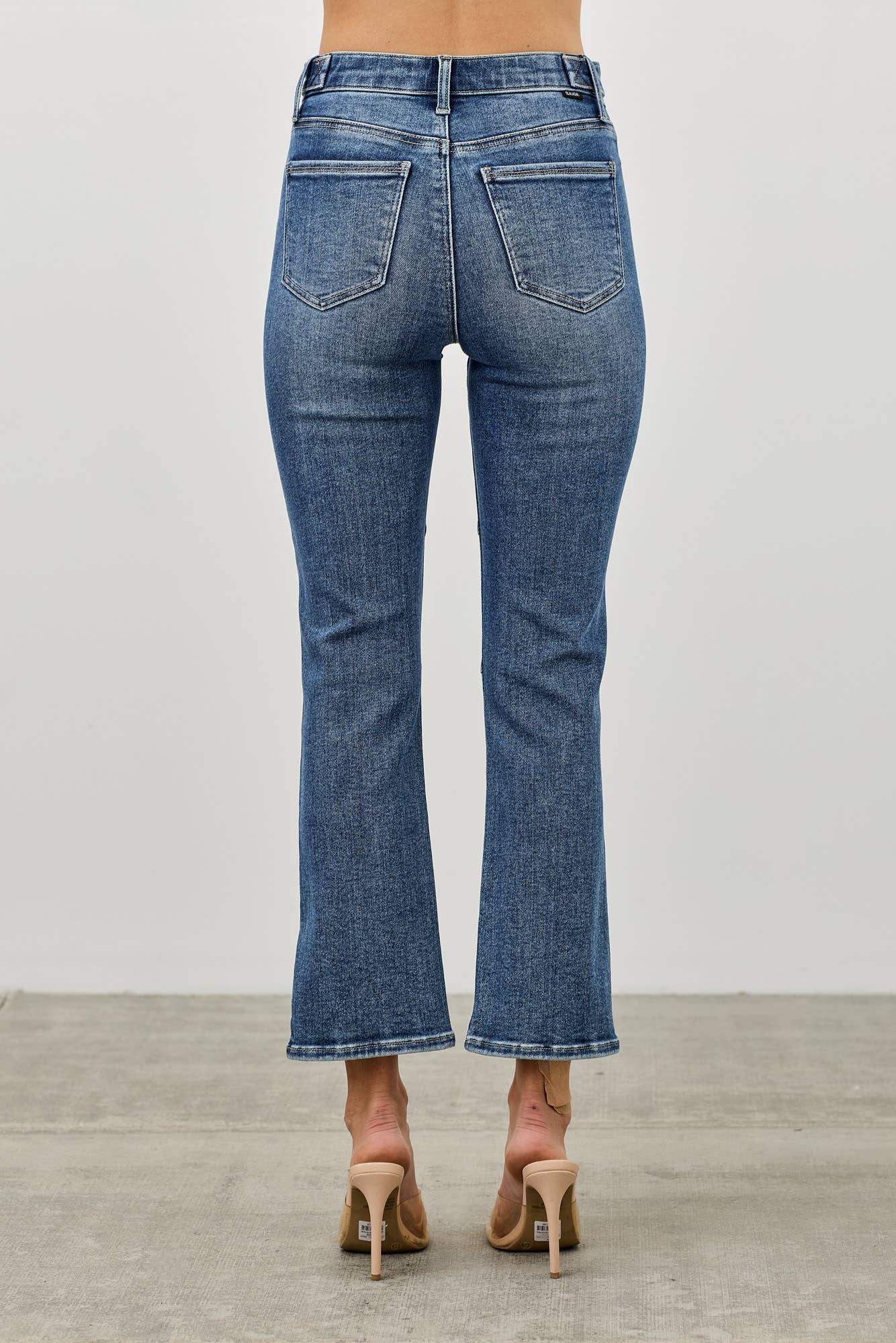 SAIGE DENIM MID RISE SKINNY CROP