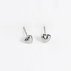Howard's - Waterproof Earrings Puffy Heart Studs in Gold & Steel