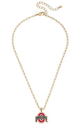 Canvas Style - Ohio State Buckeyes Enamel Pendant Necklace in Shiny Gold