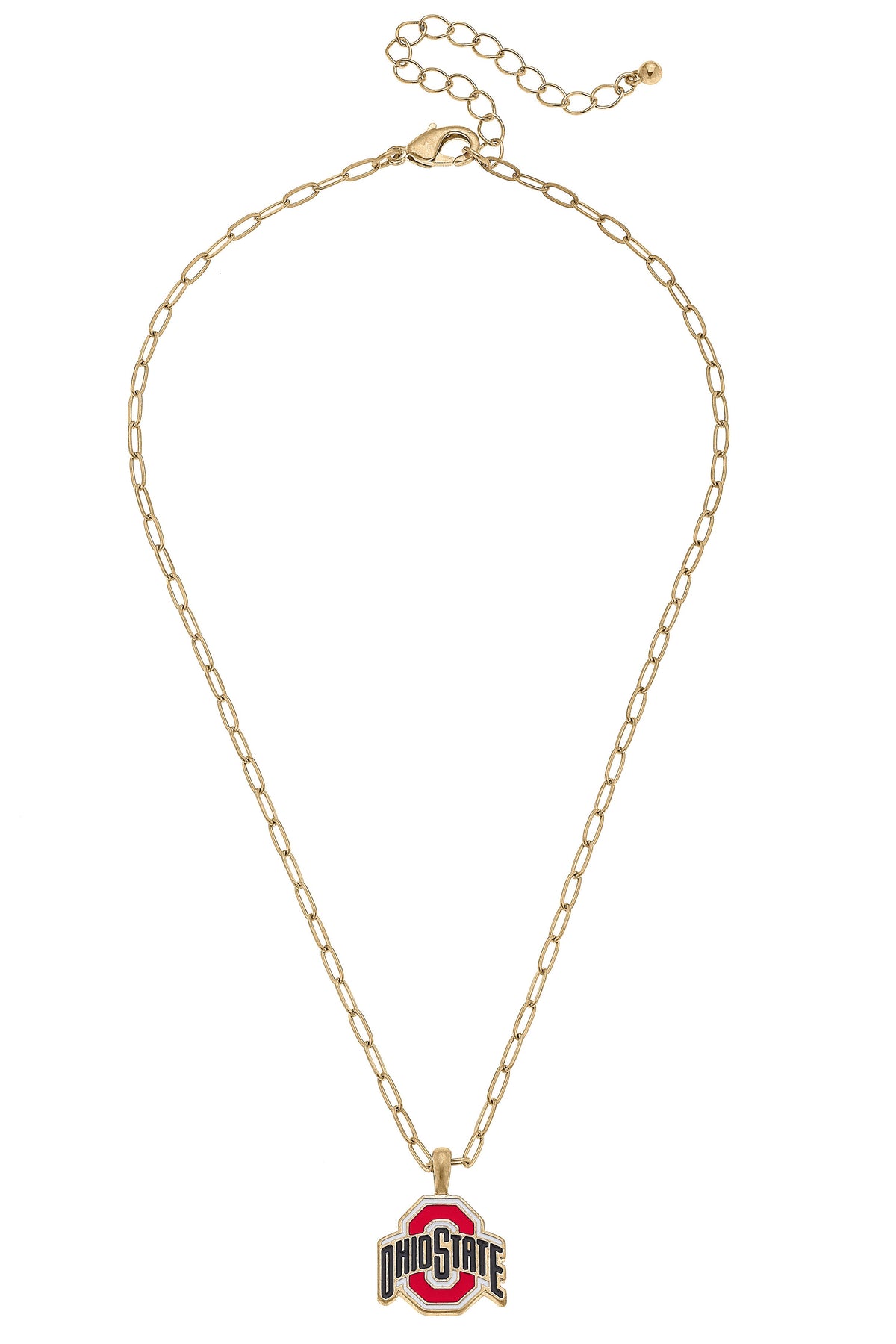 Canvas Style - Ohio State Buckeyes Enamel Pendant Necklace in Shiny Gold