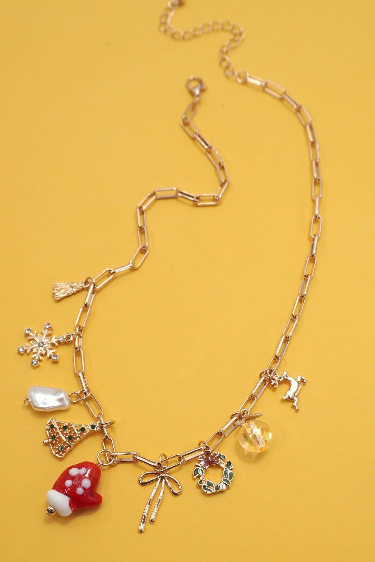 CHARM NECKLACE-CHRISTMAS TREE MITTEN RUDOLPH |