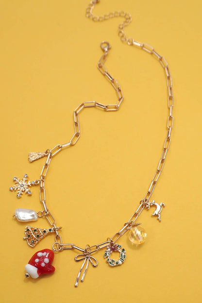 CHARM NECKLACE-CHRISTMAS TREE MITTEN RUDOLPH |