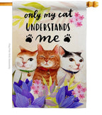 Two Group Flag Co - My Cat Understand Animals Floral Decor Flag