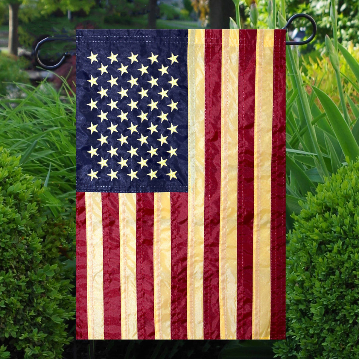 USA Tea Stained Nylon Embroidered Stars  Stitched Stripes