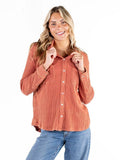 simply southern -Rust Waffle Button Up Shirt