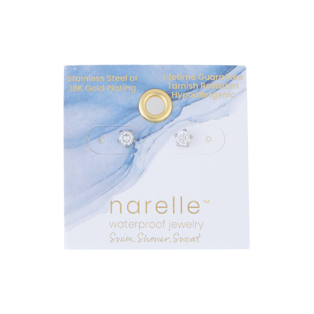 Howard's - Waterproof Earrings 4mm Round Cubic Zirconia Stud Narelle