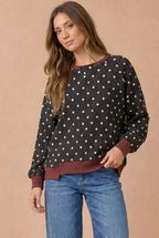 Haptics - Polka Dot Wave Rib Top